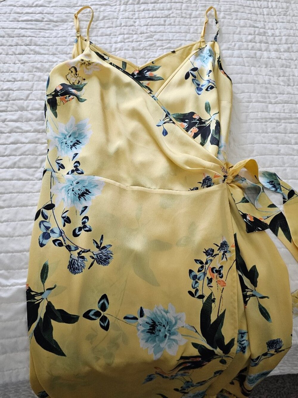 Yellow Floral True Wrap Dress